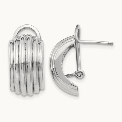 Ribbed Omega Back Post Earrings — photo set