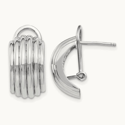 Ribbed Omega Back Post Earrings — photo set