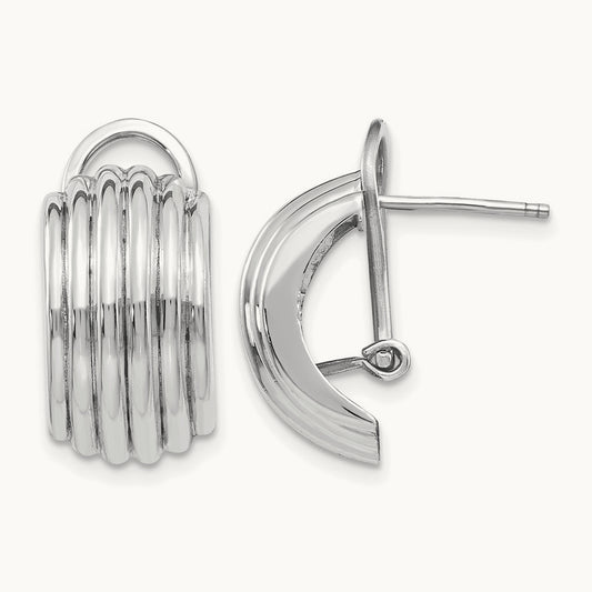 Ribbed Omega Back Post Earrings — photo set