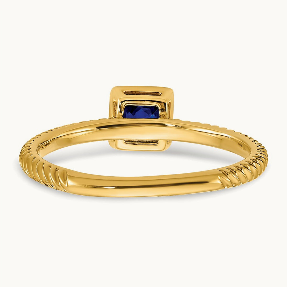Square Bezel Sapphire Ring, 14K