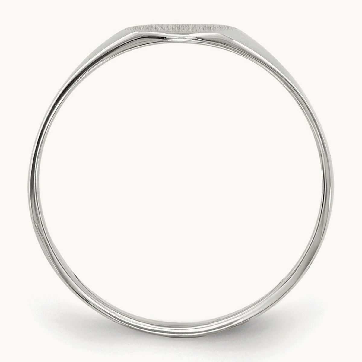 6.5x7. Closed Back Signet Ring, 5mm, 14K White Gold