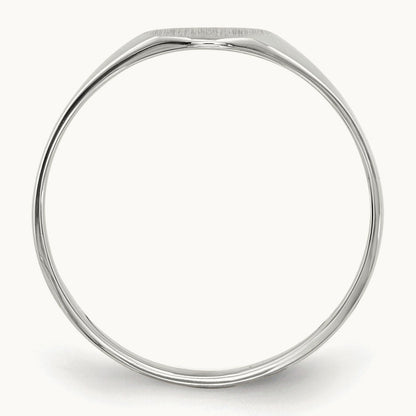 6.5x7. Closed Back Signet Ring, 5mm, 14K White Gold