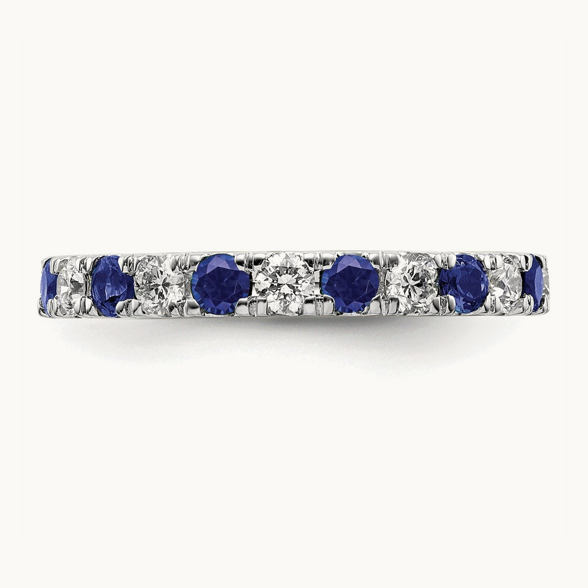 Created Sapphire Eternity Band, 0.25-0.75 ct tw Lab-Grown Diamond — 14K White Gold