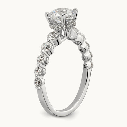 Round Semi-Mount Solitaire Engagement Ring, 0.75 ct tw Lab-Grown Diamond