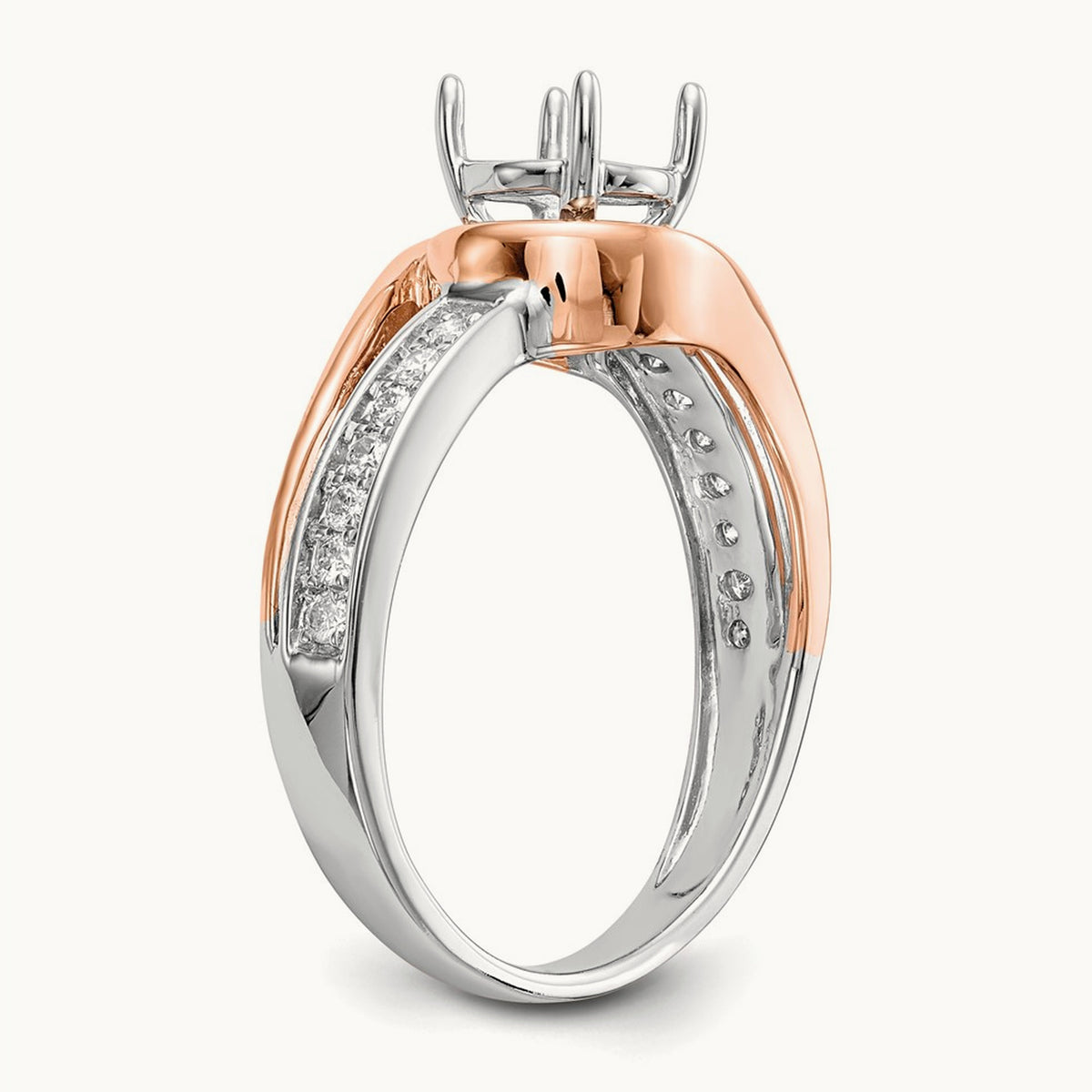 Semi-Mount Peg Set Engagement Ring, 0.15 ct tw Lab-Grown Diamond