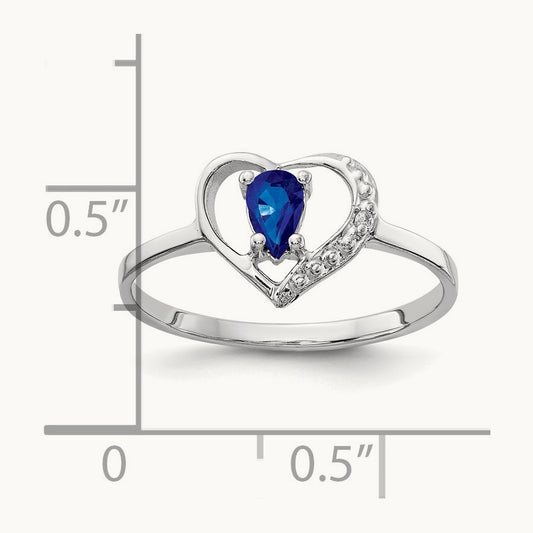 5x3mm Pear Sapphire AA Diamond ring, 14K White Gold