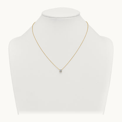 Four-Prong Solitaire Necklace, 0.50-4.00 ct tw Lab-Grown Diamond — 14K Yellow Gold