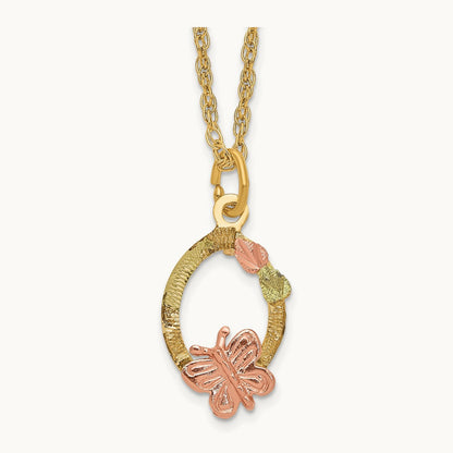 Black Hills Gold Butterfly Necklace