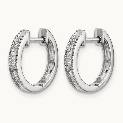 Hinged Hoop Earrings, 0.20 ct tw Lab-Grown Diamond — 14K White Gold