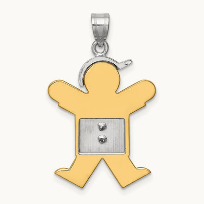 AA Diamond Kid Pendant, 14K Two-tone
