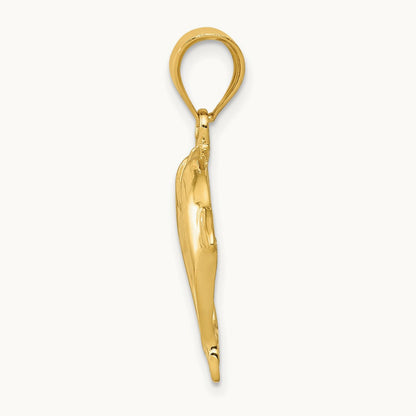 Two Dolphins Pendant, 14K