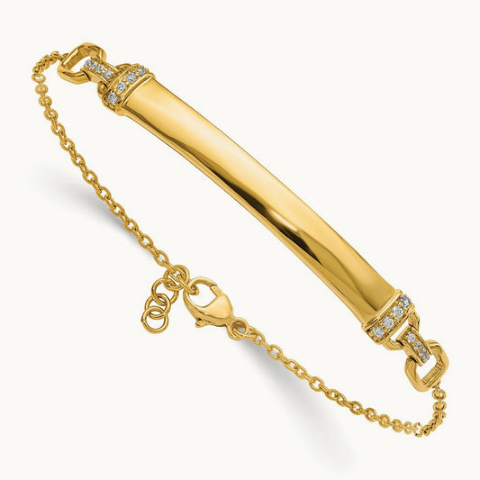 Diamond ID Bracelet, 14K