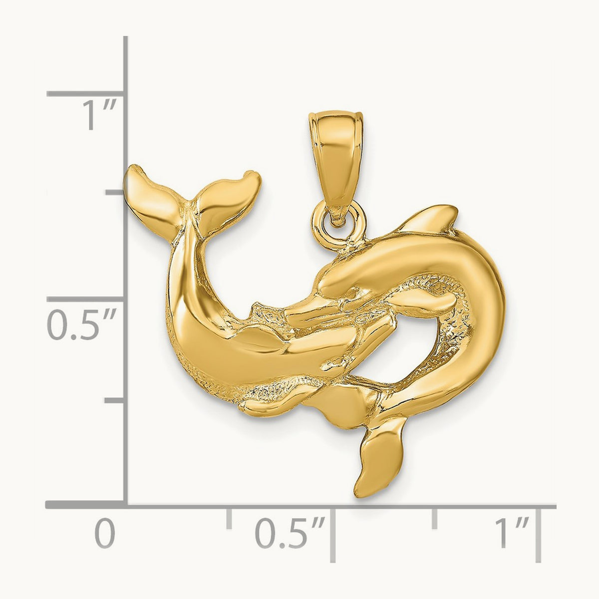 Dolphins Pendant, 14K