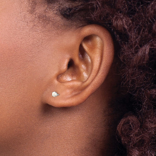 Opal Stud Earrings — 3mm