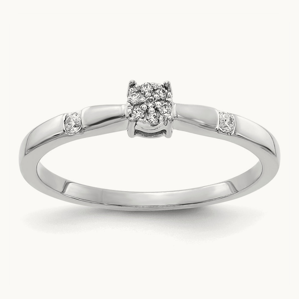 Diamond Cluster Ring — 14K White Gold