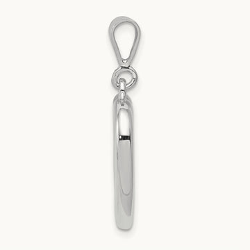 Solid Polished Heart Pendant, 14K White Gold