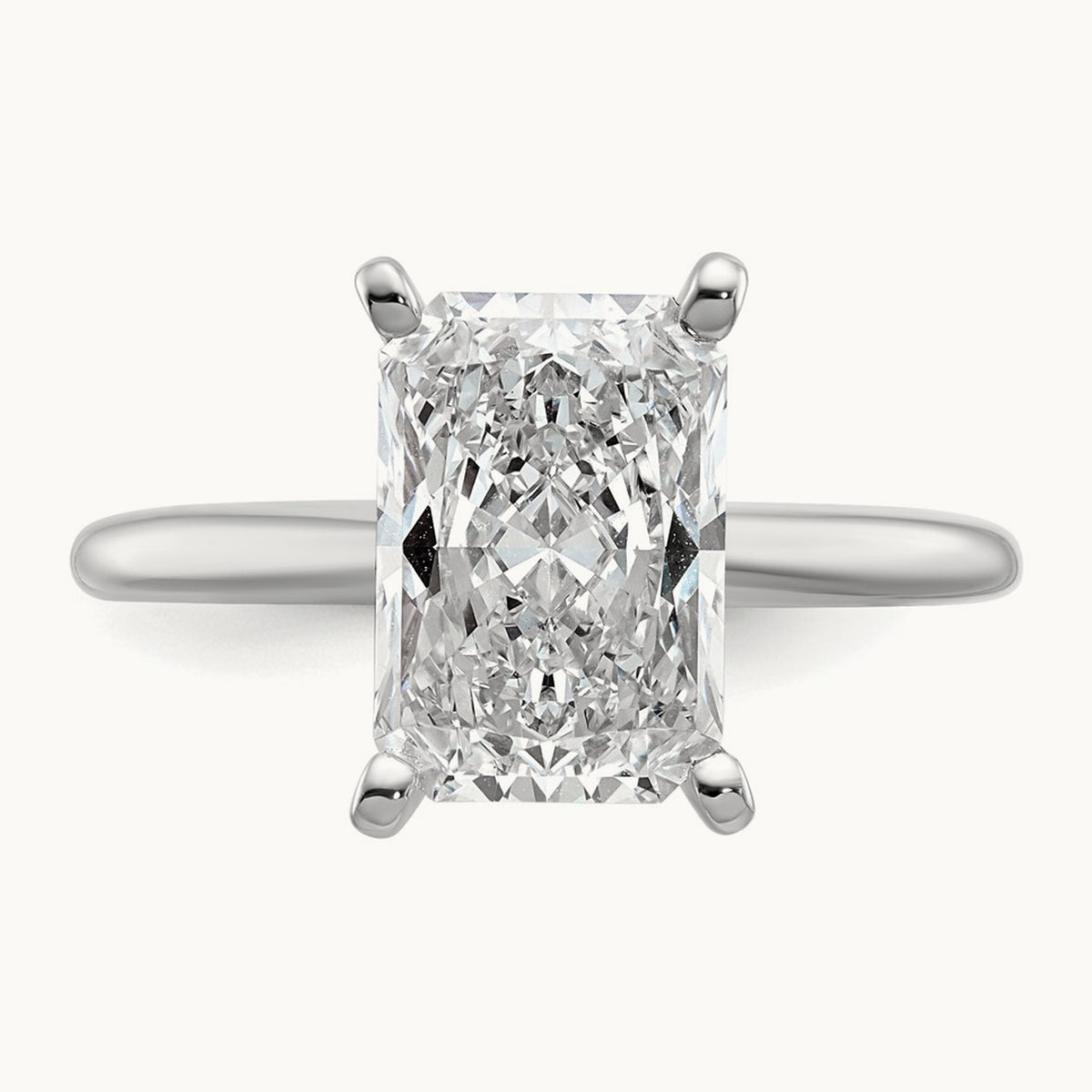 Radiant Solitaire Engagement Ring, 0.50-5.00 ct tw Lab-Grown Diamond — 3 ct, 14K White Gold