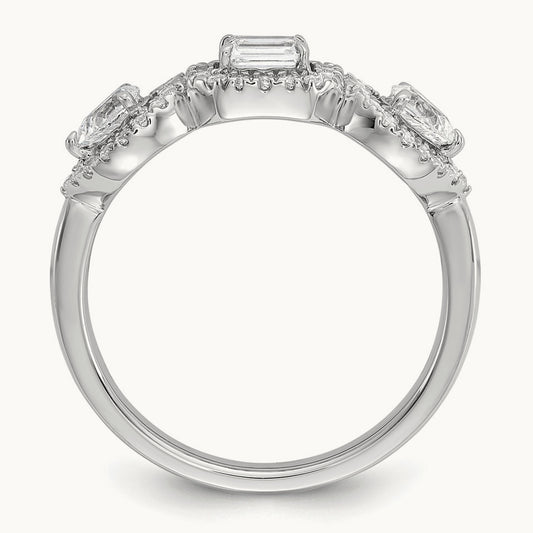 3 Stone Engagement Ring, 0.50 ct tw Lab-Grown Diamond