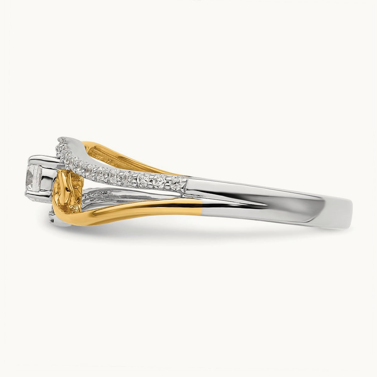 ByPass Round Complete Diamond Promise/Engagement Ring, 14K Two-tone