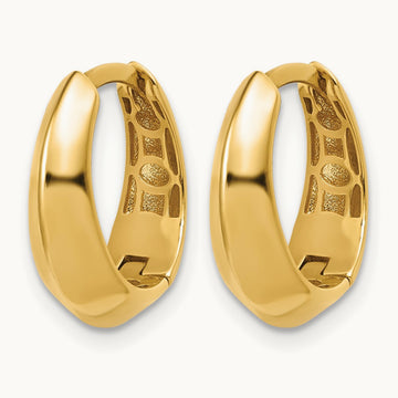 Polished Hinged Hoop Earrings, 14K — Leslie's