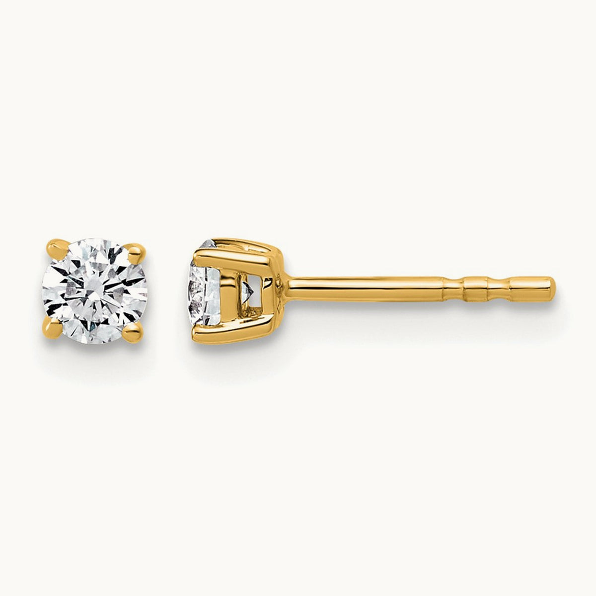Round Lightweight Earrings, 0.25-6.00 ct tw Lab-Grown Diamond — 1/3 ct, 14K Yellow Gold