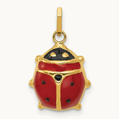 Enameled Ladybug Charm — 19mm