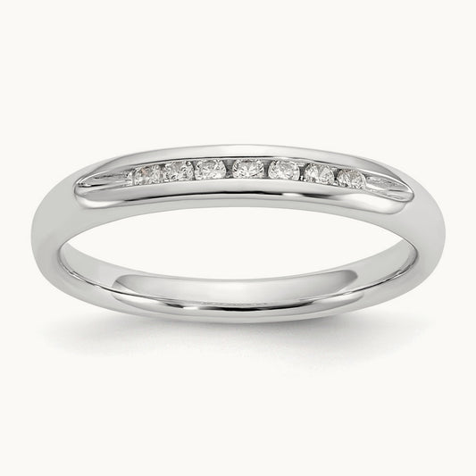 7-Stone Diamond Channel Band, 14K White Gold