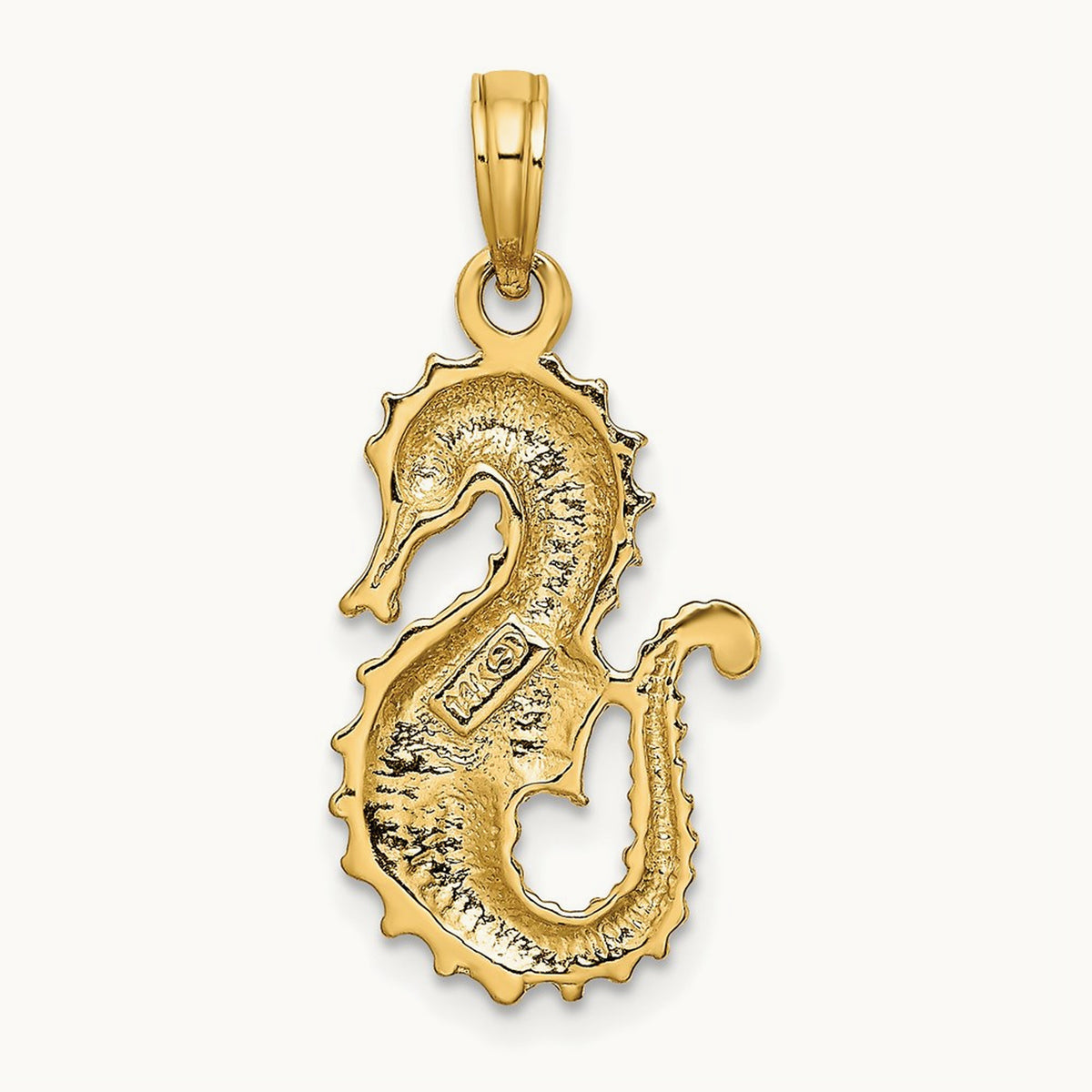 Textured Seahorse Charm — 28mm