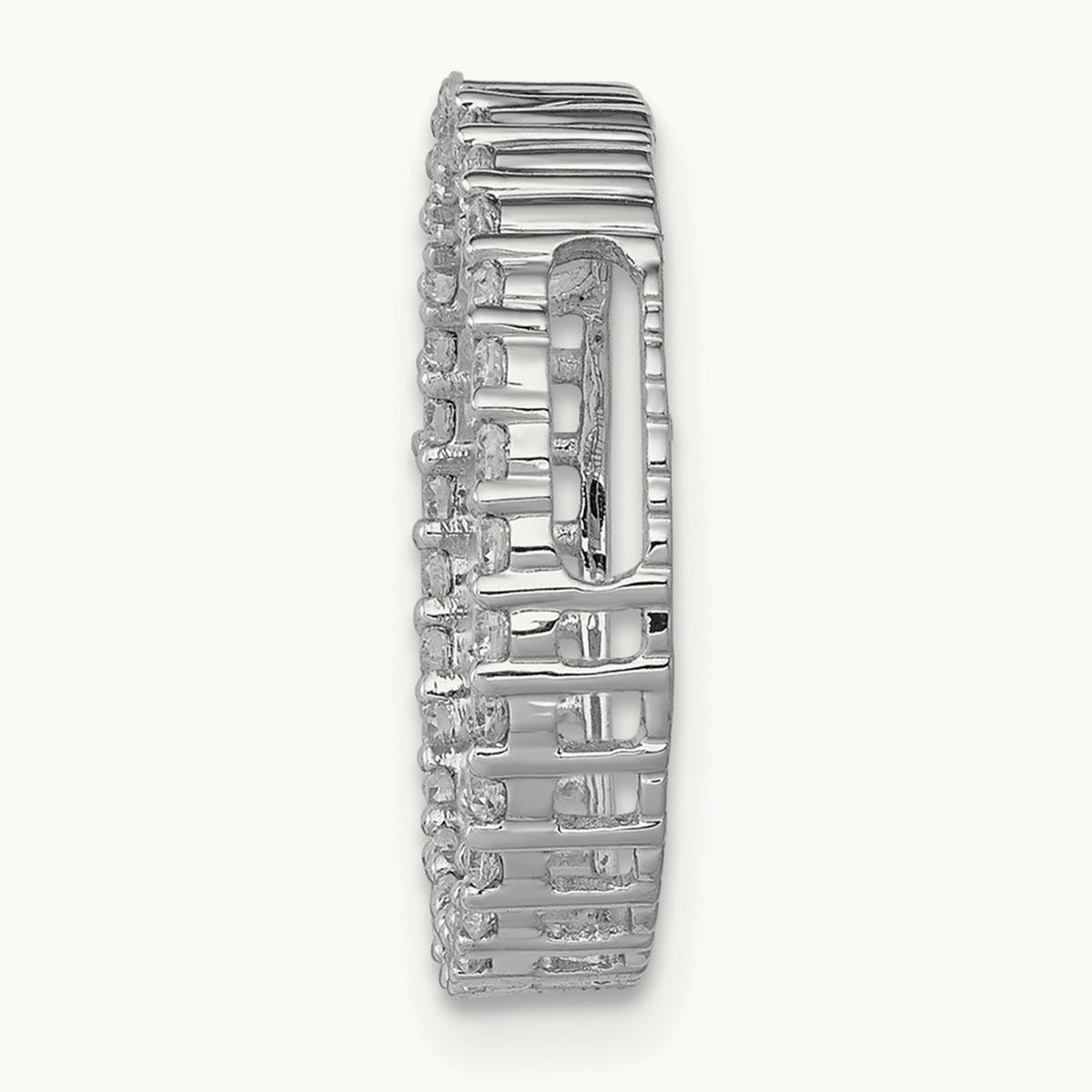 Diamond Circle Chain Slide — 14K White Gold, 17mm, 0.372 ct
