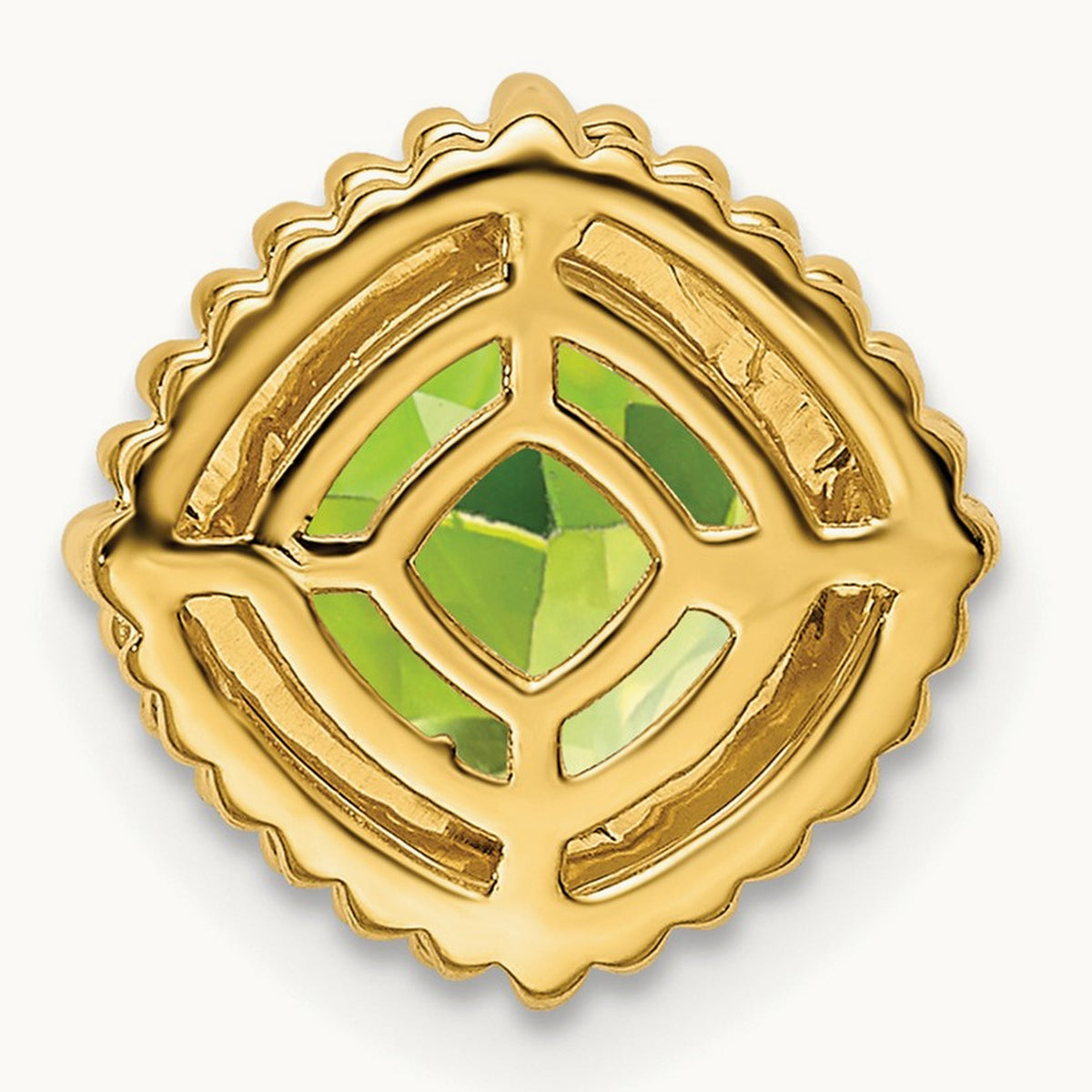 Cushion Peridot Chain Slide — 14K Yellow Gold