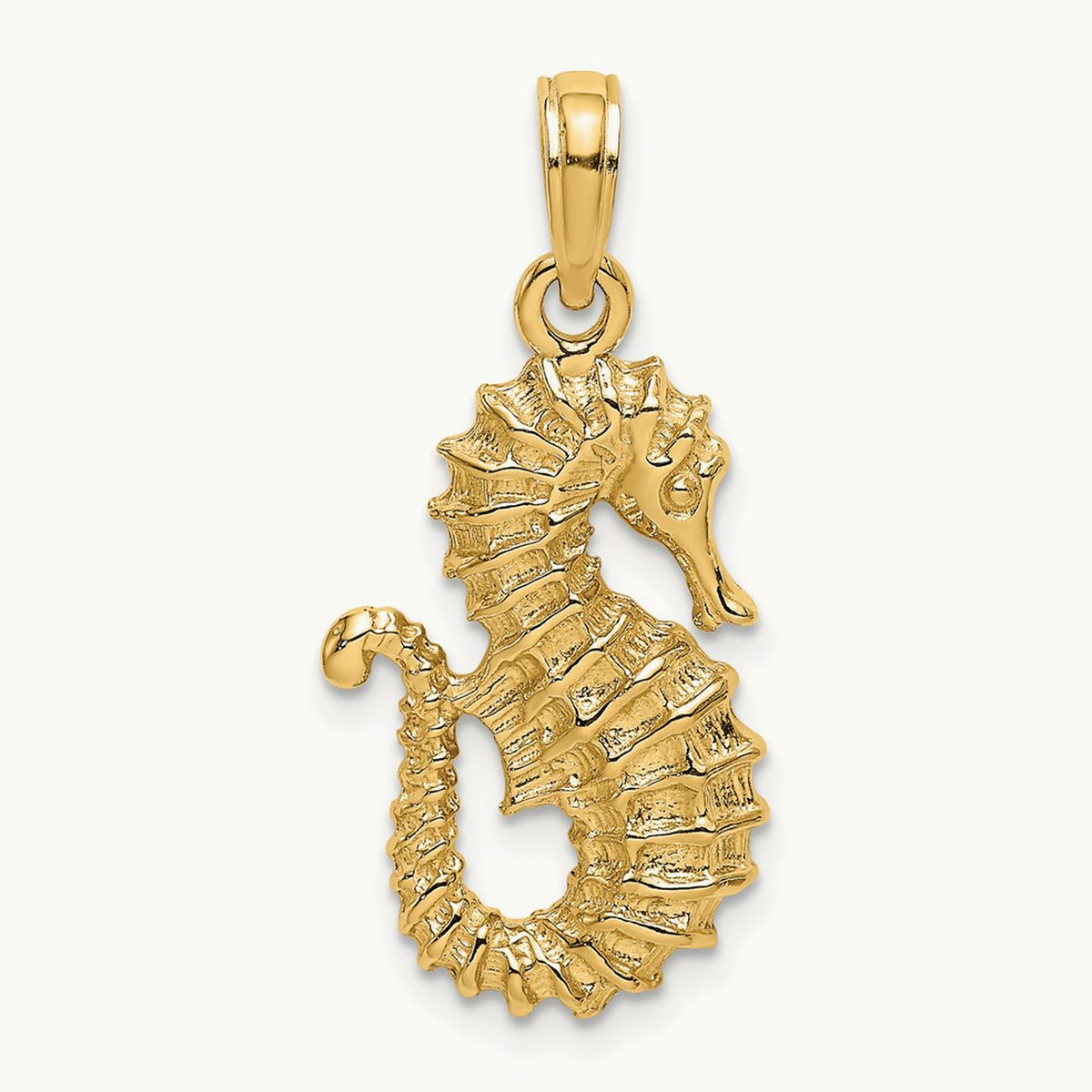 Textured Seahorse Charm — 28mm