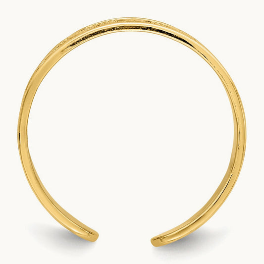 Star and Moon Adjustable Toe Ring, 14K