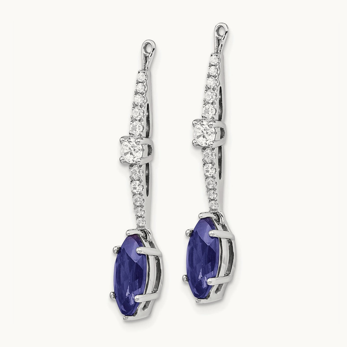 Created Sapphire Earring Jackets, 0.50 ct tw Lab-Grown Diamond