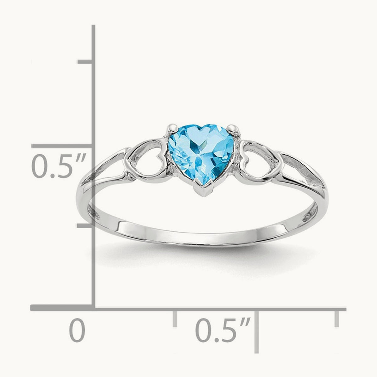 Blue Topaz Birthstone Ring, 14K White Gold