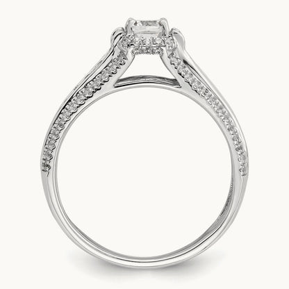 Semi-Mount Cushion Engagement Ring, 0.50 ct tw