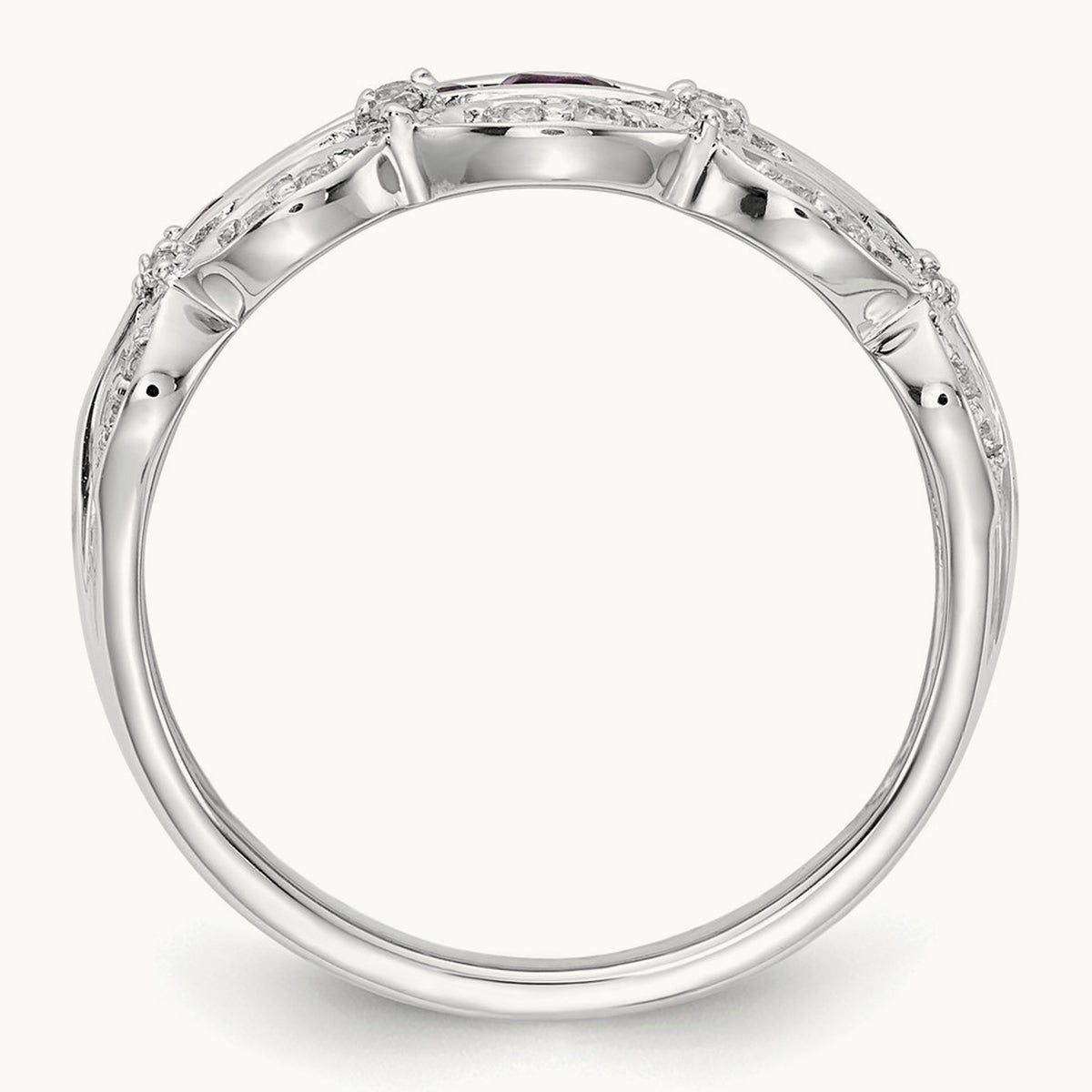 Created Ruby Fancy Ring, 0.20 ct tw Lab-Grown Diamond