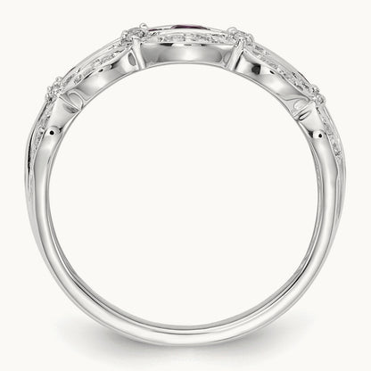 Created Ruby Fancy Ring, 0.20 ct tw Lab-Grown Diamond