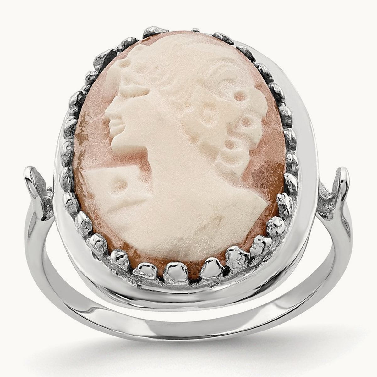 Cameo Ring, 14K White Gold