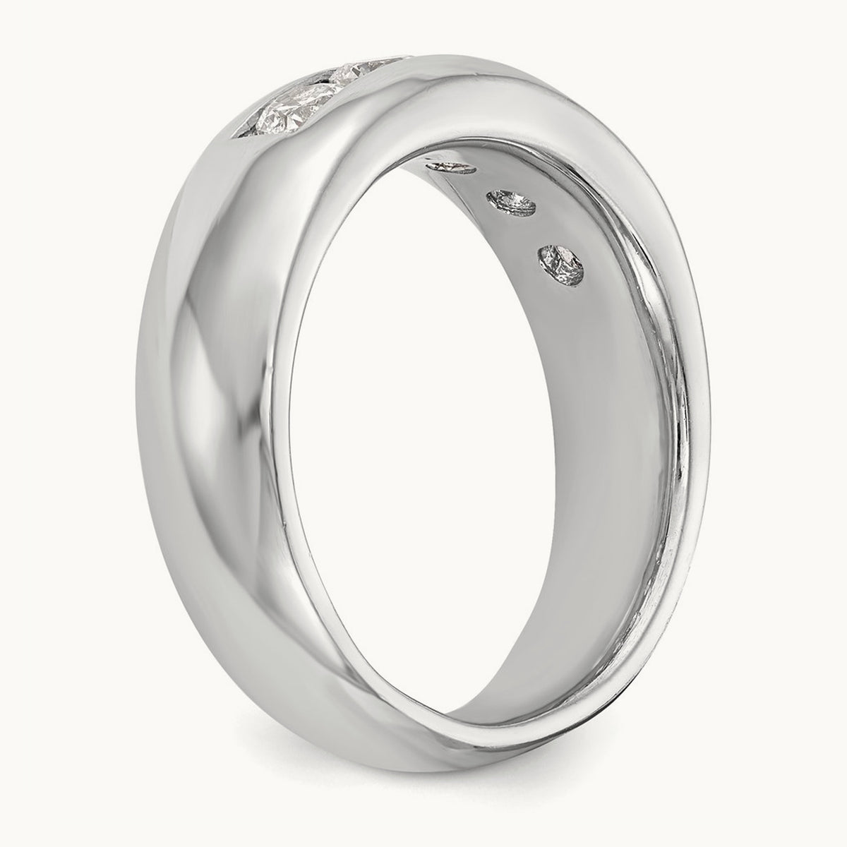 5-Stone Diamond Channel Band, 14K White Gold