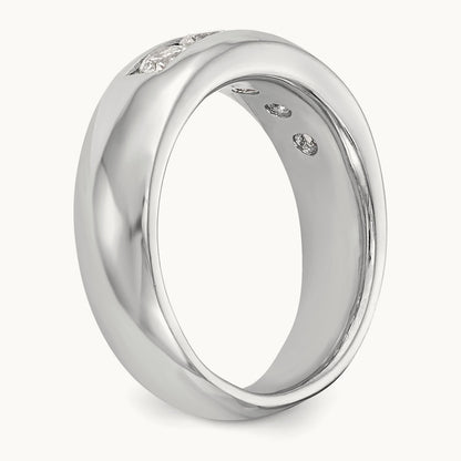5-Stone Diamond Channel Band, 14K White Gold