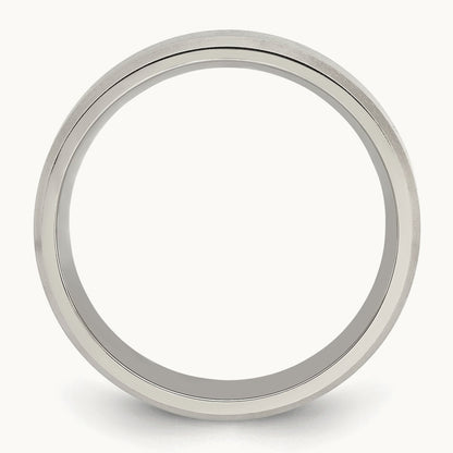 Polished with Brushed and Beveled Edge Band — 6mm, 6