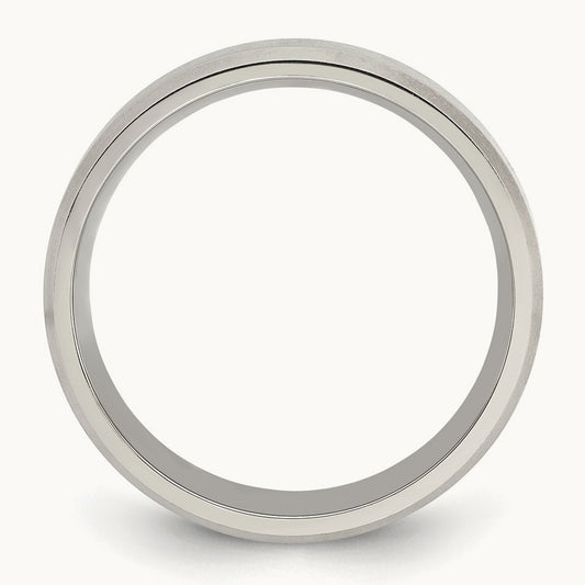 Polished with Brushed and Beveled Edge Band — 6mm, 6