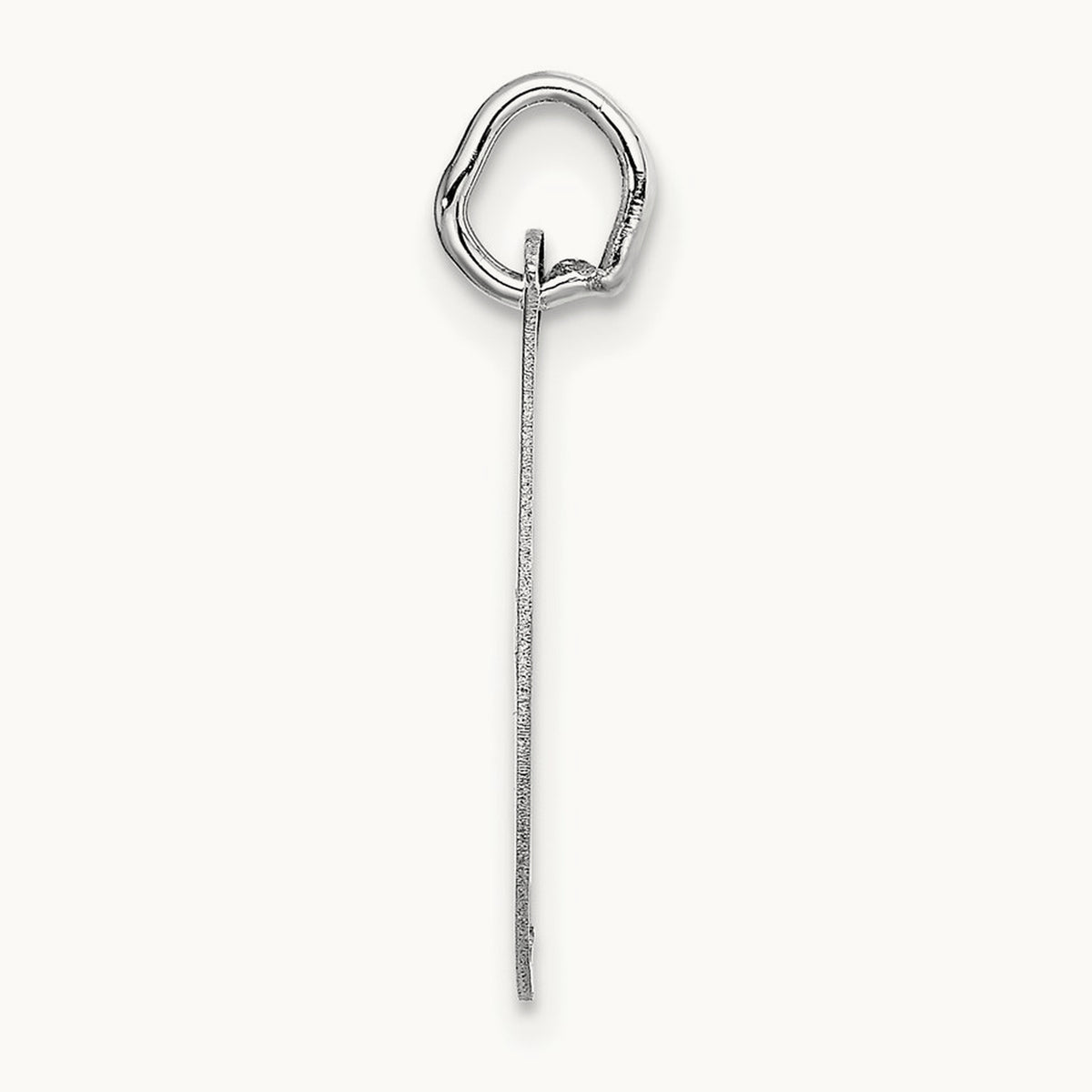 Medium Fancy Script Initial Charm — 14K White Gold, J