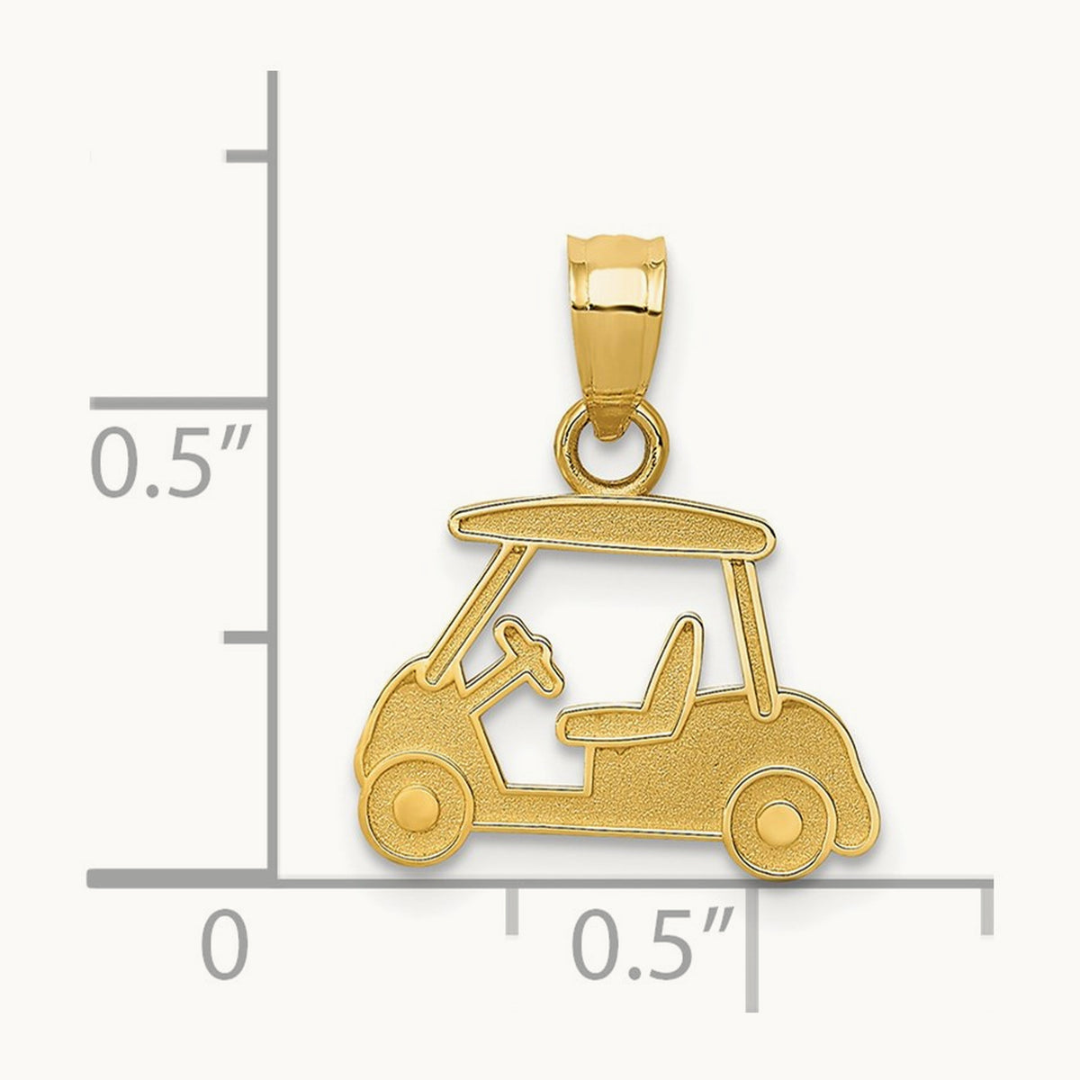 Golf Cart Charm, 14K