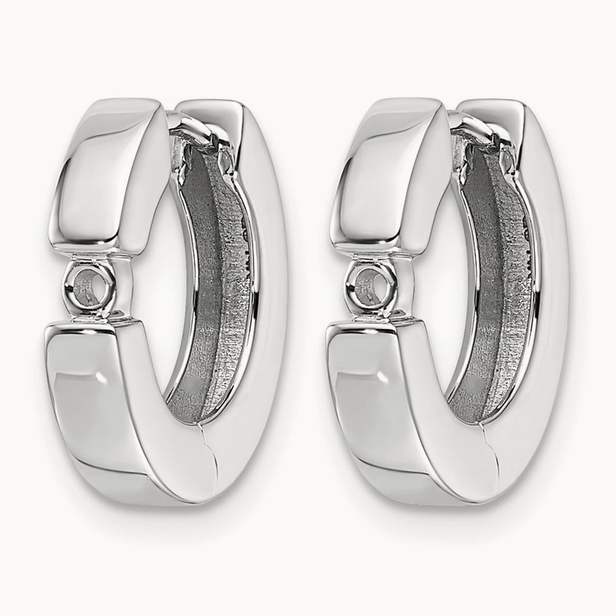 2- Round Hinged Hoop Earrings Mountings, 2.7mm, 14K White Gold