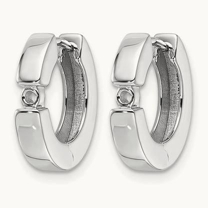 2- Round Hinged Hoop Earrings Mountings, 2.7mm, 14K White Gold