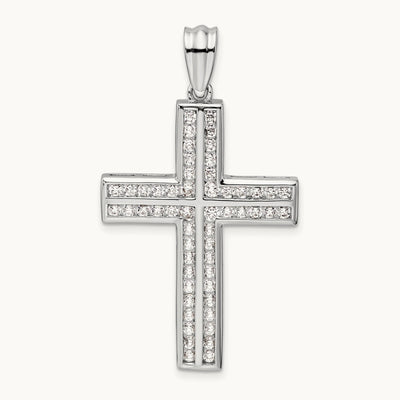 Double Cross Pendant, 1.00 ct tw Lab-Grown Diamond