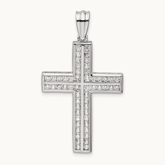 Double Cross Pendant, 1.00 ct tw Lab-Grown Diamond
