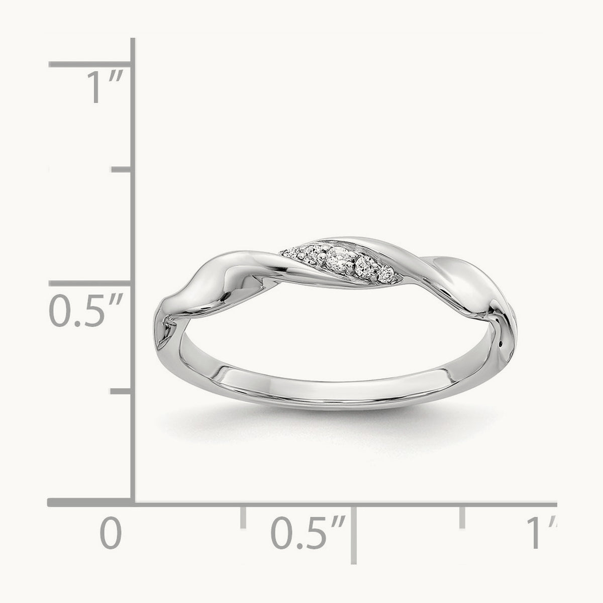 Diamond Fancy Twist Ring, 14K White Gold