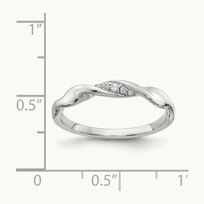Diamond Fancy Twist Ring, 14K White Gold